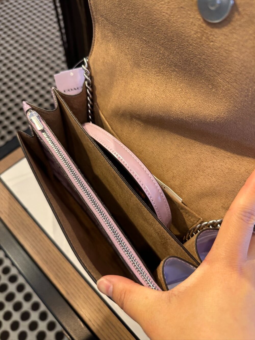 NWT! Coach CDA97 Klare Crossbody Bag In Signature Leather Light Violet/Silver - Picture 7 of 9